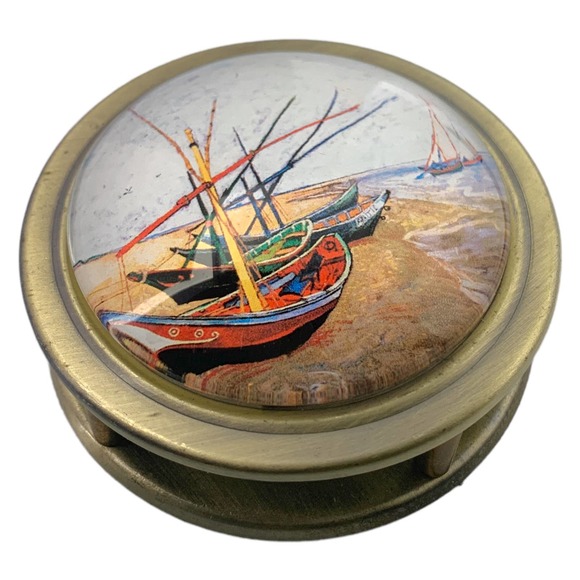 Value Arts Accents Fishing Boats Paperweight Folding 5x Magnifying